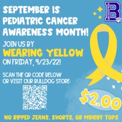 Wear yellow for Pediatric Cancer Awareness Month!
